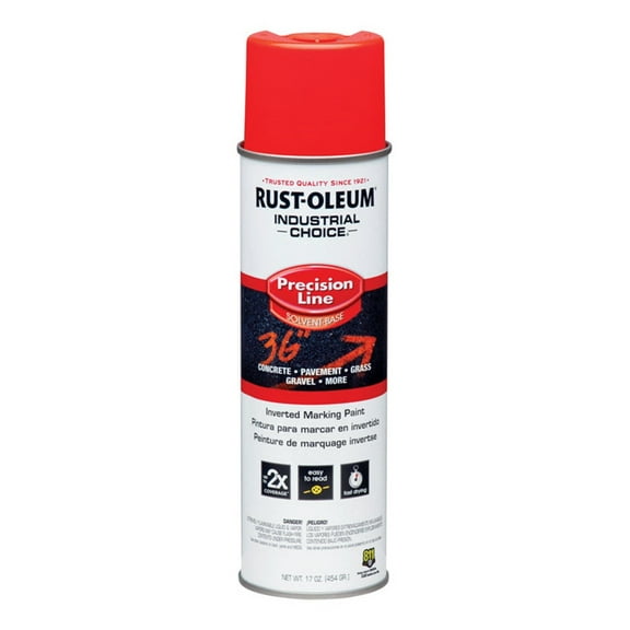 Rustoleum 203028 17 Oz Red-Orange Precision-Line Inverted Marking Paint Pack of 12