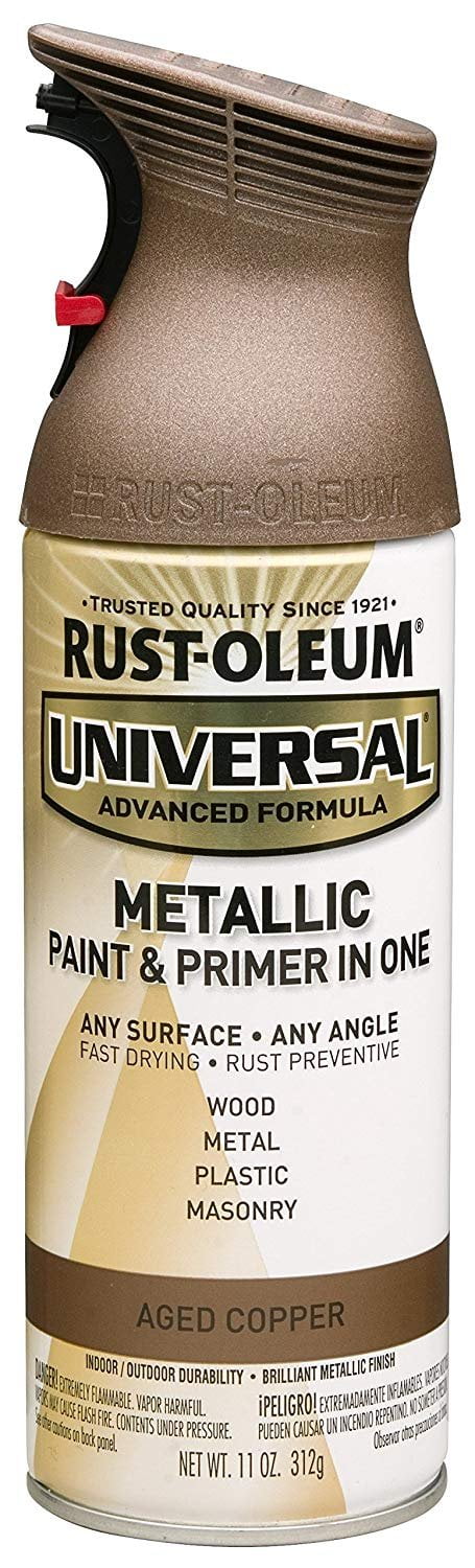 Rust-Oleum 249132-6PK Universal All Surface Metallic Spray Paint, 11 oz,  Aged Copper, 6 Pack 