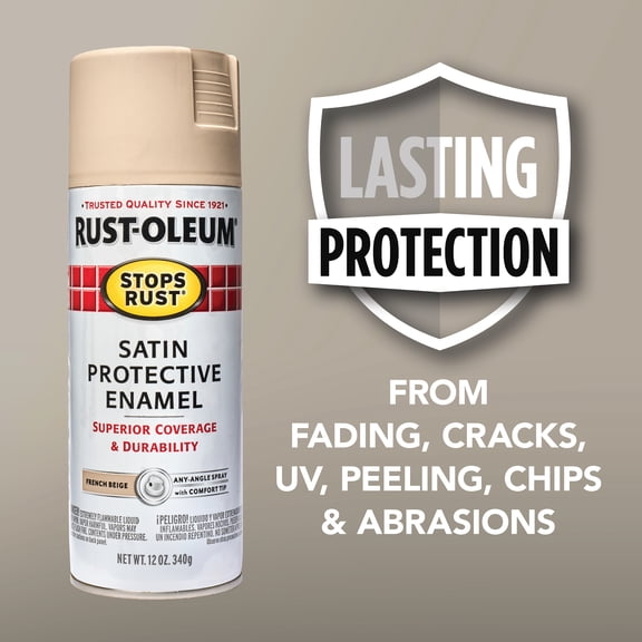 Rustoleum 276271 12 Oz French Beige Satin Enamel Spray Paint Pack of 6