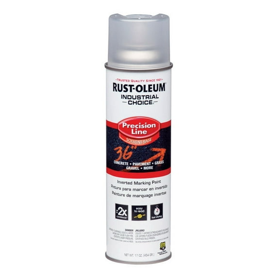 Rustoleum Industrial Choice M1600 System Inverted Solvent Based Marking Spray Paint, 17 oz, Clear