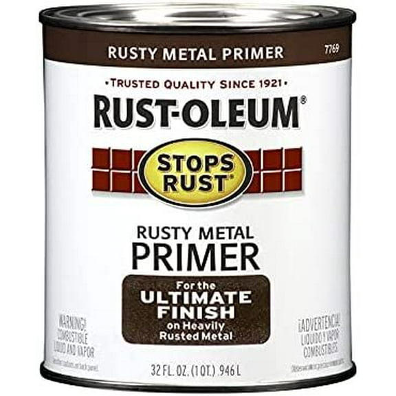 Rustoleum Stops Rust 7769-502 1 Quart Rusty Metal Primer Protective Enamel Oil Base Paint