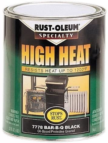 Rust-Oleum 7778-502 High Heat Black Oil-Based Protective Enamel Paint, 1 qt