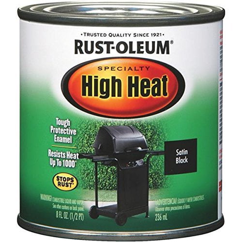 Rustoleum Stops Rust 7778 730 1/2 Pint Black High Heat Oil-Based Protective Enamel Paint