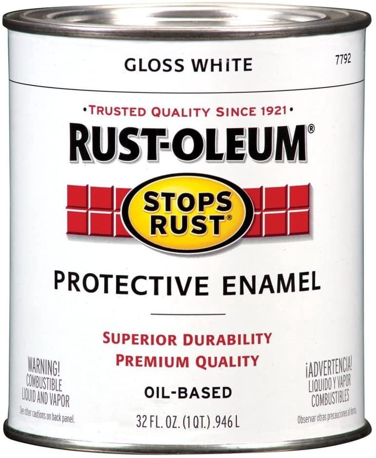 uart High Gloss White Protective Enamel Oil Base PRustoleum Stops Rust 7792 504 1 Qaint