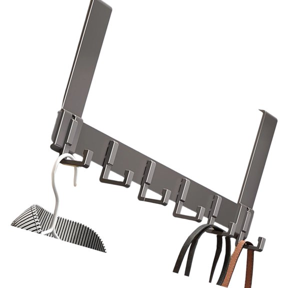 Rustproof Aluminum Door Mounted Hook Space Efficient Drillless Installation Bathroom Kitchen Storage Solution