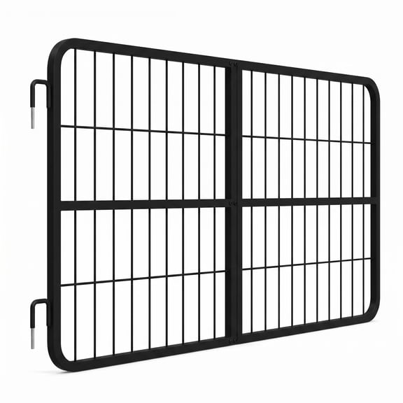 Rustproof Black Steel Pet Gate Horse Stall Door, Single Layer 48in24in Crack-Proof Stable Gate for First Floor Indoor Outdoor Ranch Horse Barn