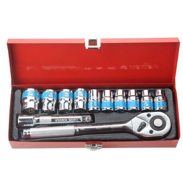 Rustproof Drive Socket Wrench Set With Extension Bar Ratcheting Car