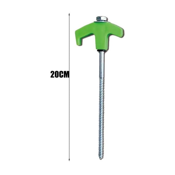 Rustproof Durable Heavy Duty Screw in Rotating Threaded Ground Nail Tent Stakes Tent Pegs Ground Anchors GREEN 20CM
