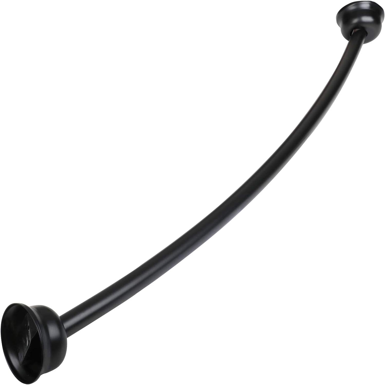 Rustproof Fixed Mount Single Curved Shower Rod, Aluminum, adjustable