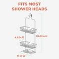 thumbnail image 1 of Rustproof Hanging Shower Caddy with 2 Shelves and Built In Hooks for Bathroom Organization, 1 of 10