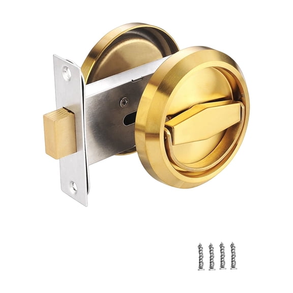 Rustproof Invisible Door Handle Lock Replacement Indoor Circular Pull Rings Lock Hardware for Sliding Doors Easy to Install