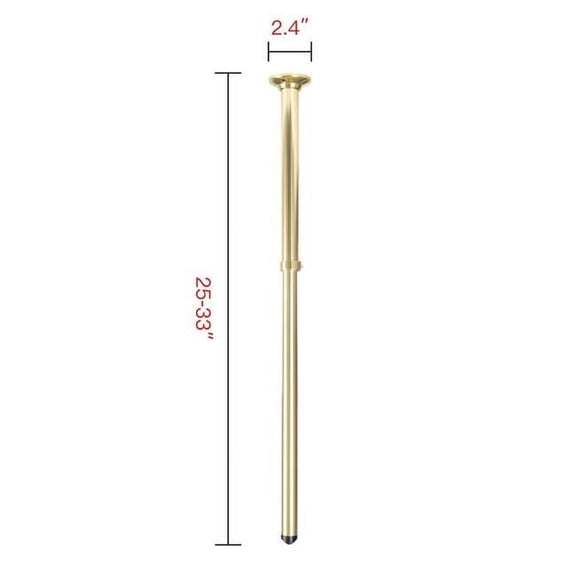 Rustproof L-Shaped Corner Rod Vertical Ceiling Support Bar, Gold