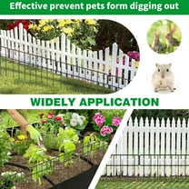 Rustproof Metal Animal Barrier Fence 14 Pack, 13 in High x 20 ft Long No-Dig Decorative Garden Panels with Ground Stakes for Dog & Rabbit, Outdoor Yard & Patio