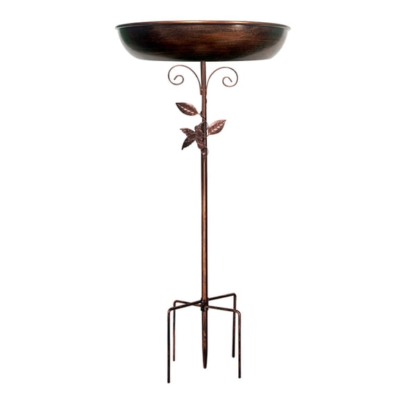 Rustproof Metal Bird Bath Stand,Robust Stable Round Bird Bath Basin,Freestanding Outdoor Bird Bath Tray,Durable Garden Yard Decoration with Solid Round Diameter Design for Wild Birds Resting Bathing