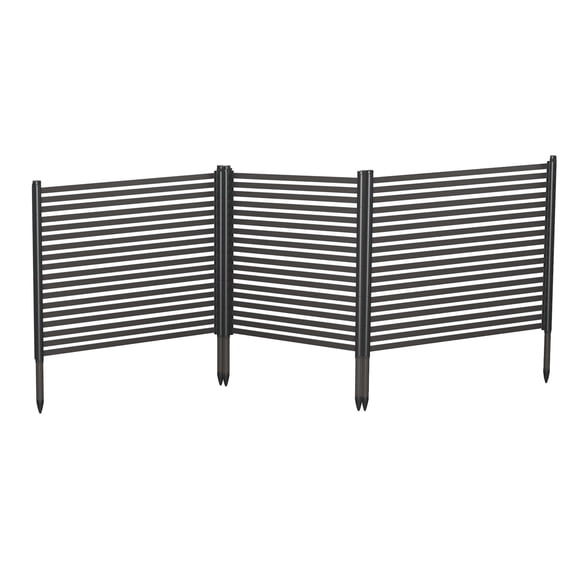 Rustproof Metal Garden Fence, 3 Panels 47in H x 9ft L – Decorative Outdoor Privacy Screen & Animal Barrier, No-Dig Fencing for Rabbits, Dogs, Flower Beds, Patio, Backyard