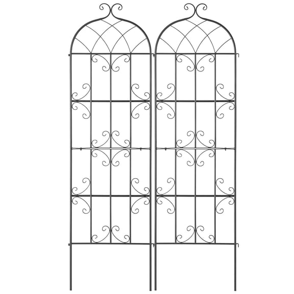Rustproof Metal Garden Trellis,2-Pack for Climbing Roses&Cucumbers,71x20 " Outdoor Plant Support for Courtyard&Lawn