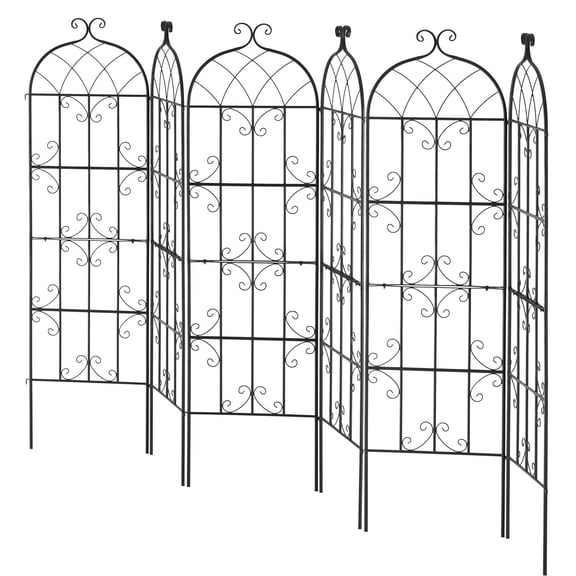 Rustproof Metal Garden Trellis, 6 Pack - 71x20 Inch Plant Support for Climbing Roses, Cucumbers, Clematis, Outdoor Decor for Lawns & Courtyards