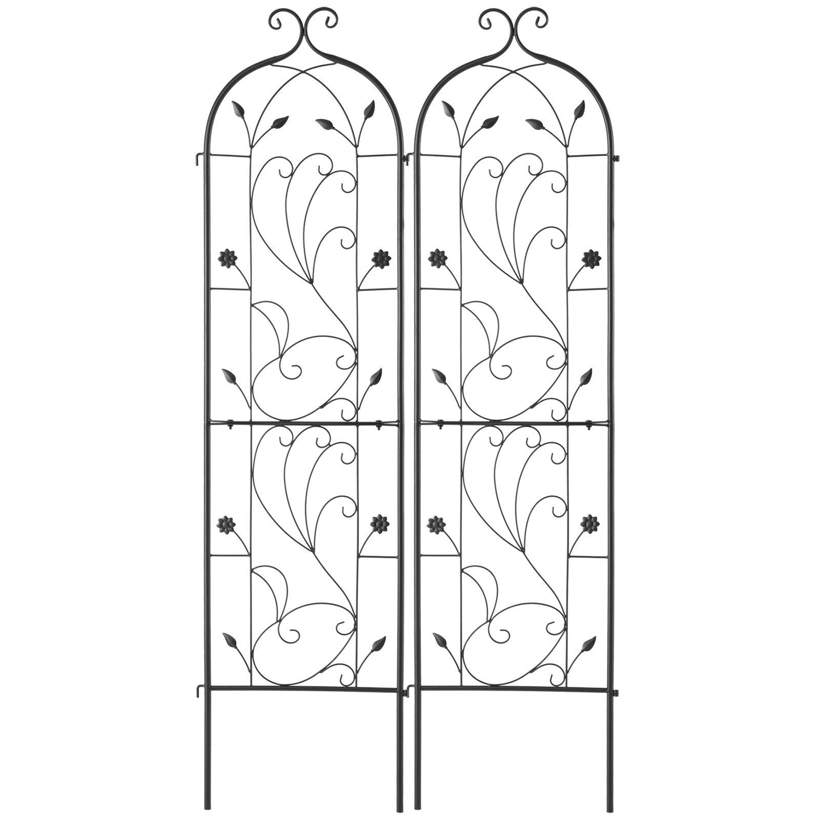 Rustproof Metal Garden Trellis 60x15 Inch 2 Pack for Climbing Roses Cucumbers Clematis Outdoor Plant Support