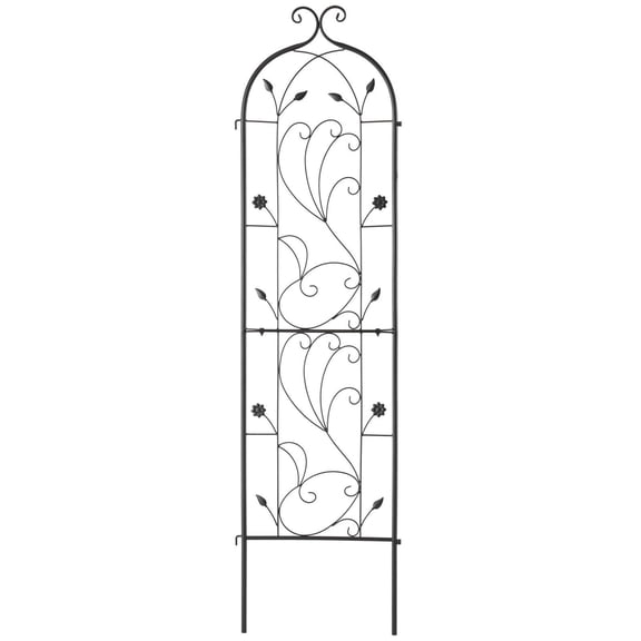 Rustproof Metal Garden Trellis 60x15 Inch for Climbing Plants Roses Cucumbers Clematis Outdoor Courtyard Lawn Decorative Support