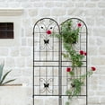 thumbnail image 1 of Rustproof Metal Garden Trellis - 71"x19.7" Expanded Size for Climbing Plants, Vegetables, Roses, Cucumbers, Clematis - Black Powder-Coated Finish, Easy Installation, 1 of 8