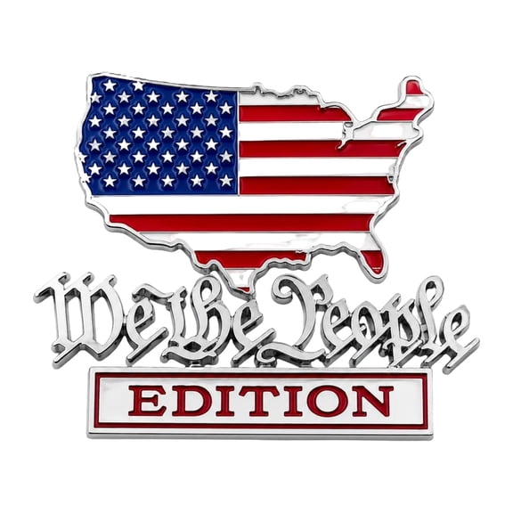Rustproof Metal We The People Car Emblem Patriot Flag Pattern For All Kinds Of Vehicles