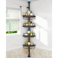 thumbnail image 1 of Rustproof Shower Caddy Corner for Bathroom, Bathtub Storage Organizer for Shampoo Accessories, 4-Tier Adjustable Shelves with Tension Pole, Fit Height 39 to 113 Inch, Brown, 1 of 6