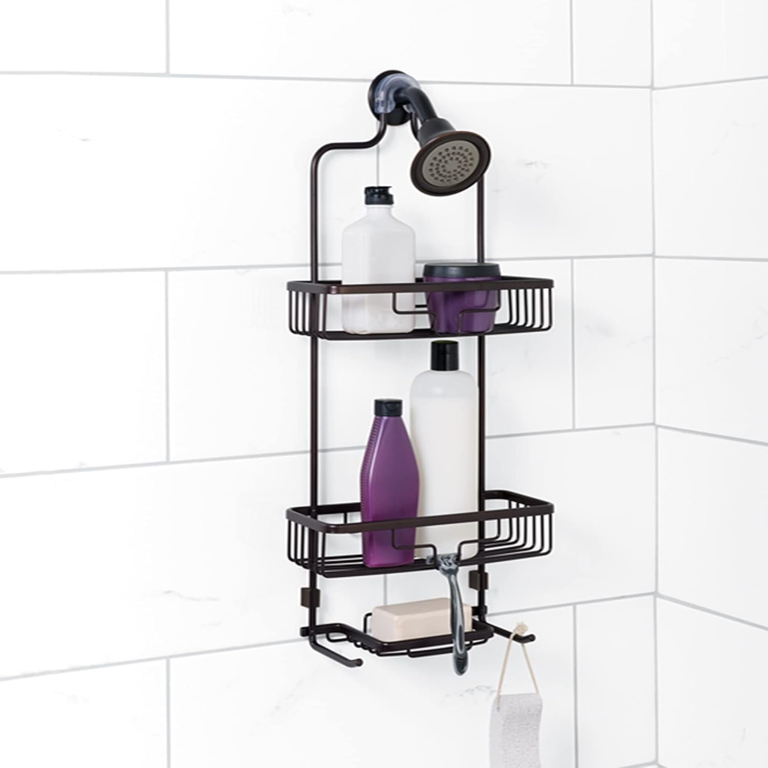 Rustproof Shower Caddy Hanging Bathroom Organizer, Aluminum Shower Rack ...