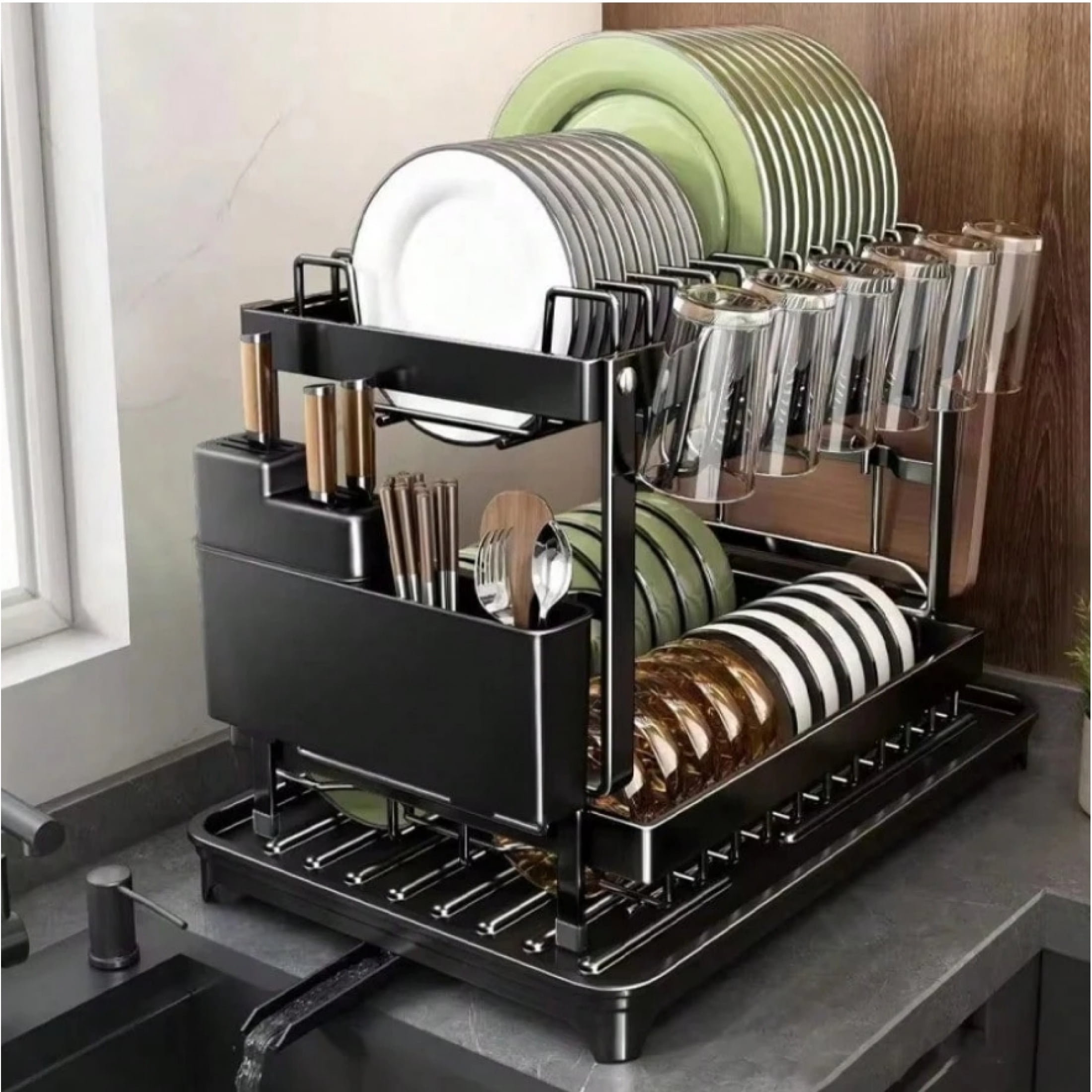 Rustproof Stainless Steel Dish Drying Rack, Large Dish Rack For Kitchen ...