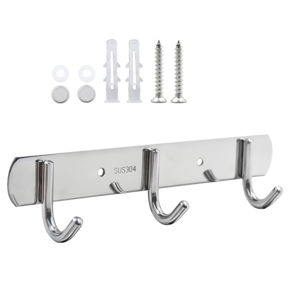 Rustproof Stainless Steel Hook Rack Rustproof Hook Rails Delicate Organizers for Organizing Clothes Towels and More