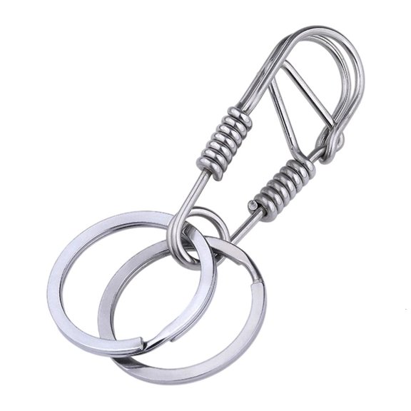 Rustproof Stainless Steel Key Holder Handmade Double Loop for Active Lifestyles