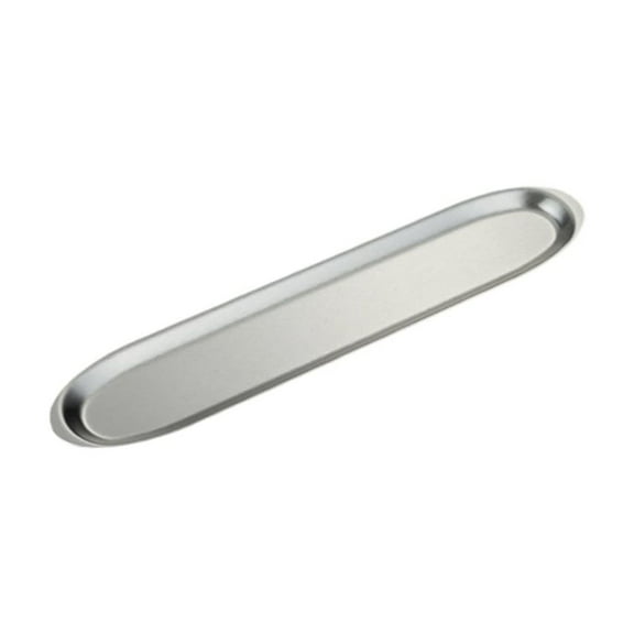 Rustproof Striped Narrow Serving Platter Stainless Steel Dining Plate Linear Pattern Dish For Parties Picnics