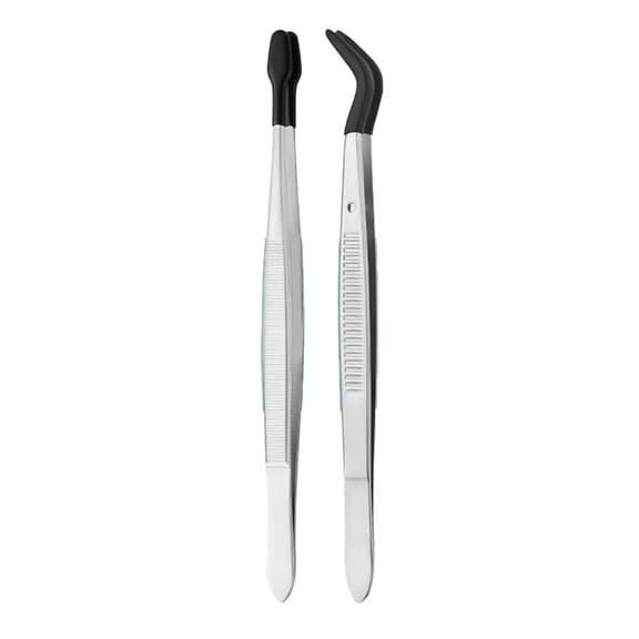 Rustproof Tweezers With Protective Silicone Tip Secure Handling Of Small Objects In Various