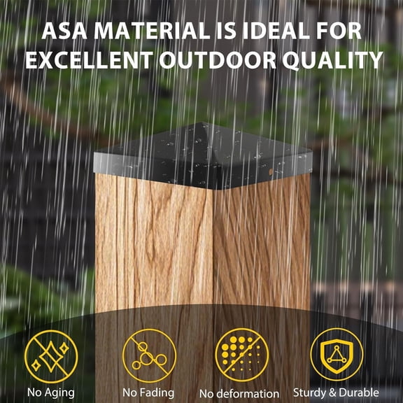 Rustproof Waterproof Outdoor Fence Post Caps, Weather Resistant Garden Post Top Cover Accessories