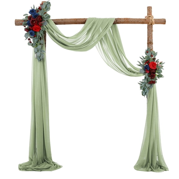 Rusts Pearls Chiffons Curtain Wedding Arch Drape Luxurious Wedding Arch Drape for Reception Decoration