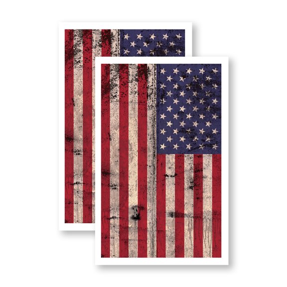 Rusty American Flag (2-Pack) 24 Inch x 36 Inch Vinyl Decals | Sign Insert Peel & Stick Decals Stickers Window Signs | Patriotic Decor, Vintage Design, Durable Material | Made in USA