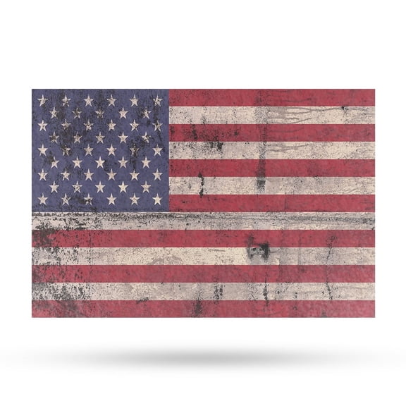 Rusty American Flag Vinyl Decal 18 Inch x 24 Inch Weatherproof Heavy-Duty Adhesive Backing | Patriotic Decor, Vintage Design, Durable Material | Made in USA