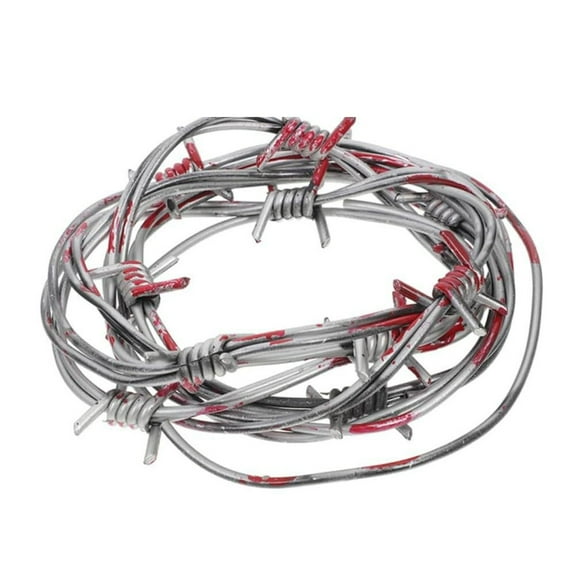 Rusty Barbed Wire Props - Halloween Christmas Decor, Fake Barb Wire Wreath for Western Party
