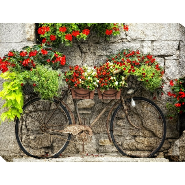 Rusty Bicyclette Indoor/Outdoor Art - Multi-color