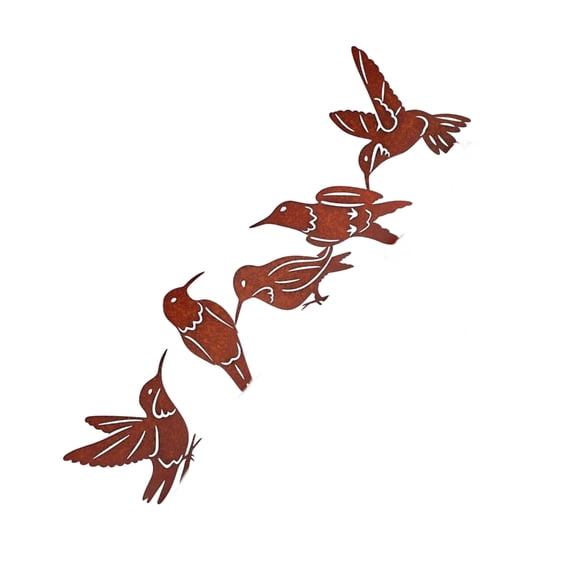 Rusty Bird Landscape Art Collection Metal Bird Silhouettes With Aged Finish For Outdoor Garden Decoration