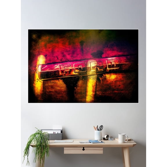 Rusty Chrome Poster Wall Art, Modern Wall Decor For Living Room Bedroom, 12x18 UNFRAMED