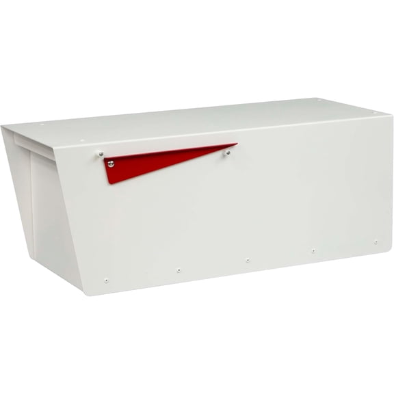 Rusty Design White Colour Post-Mounted Modern Mailbox with Personalized Address Numbers #HC101 (Without Address Numbers)
