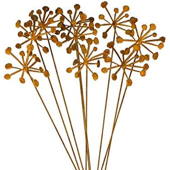 Rusty Metal Flowers, Garden Art, 9-Piece Set, Flower Sculpture, Wedding Table Arrangement, Yard Artwork$$Garden & Patio