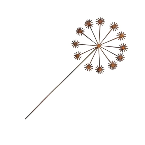 Rusty Metal Flowers Garden Stakes Outdoor Decorative Plant Stakes Easy Installation