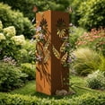 thumbnail image 1 of Rusty Metal Garden Column, 15.7 inches Garden Column Rust Steel Statue without Lid, Modern Garden Sculpture, Metal Patio Landscape Decor, Art Column for Lawn, Porch, Backyard Decoration, Style O, 1 of 9