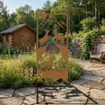 thumbnail image 1 of Rusty Metal Garden Stake, 2D 14.18 inches Garden Column Rust Steel Statue, Modern Garden Sculpture, Metal Patio Landscape Decor, Art Column for Lawn, Porch, Backyard Decoration, Style I, 1 of 9