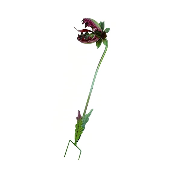 Rusty Metal Garden Stake Rusty Carnivorous Flower Yard Art Iron Flower Decoration for Outdoor Decorative Ornament