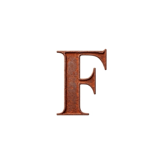 Rusty Metal Letter F Wall Decoration with Classic Retro Country Style ...