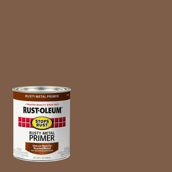 2 Pack, Rusty Metal Primer, Rust-Oleum Stops Rust Flat Paint- Quart