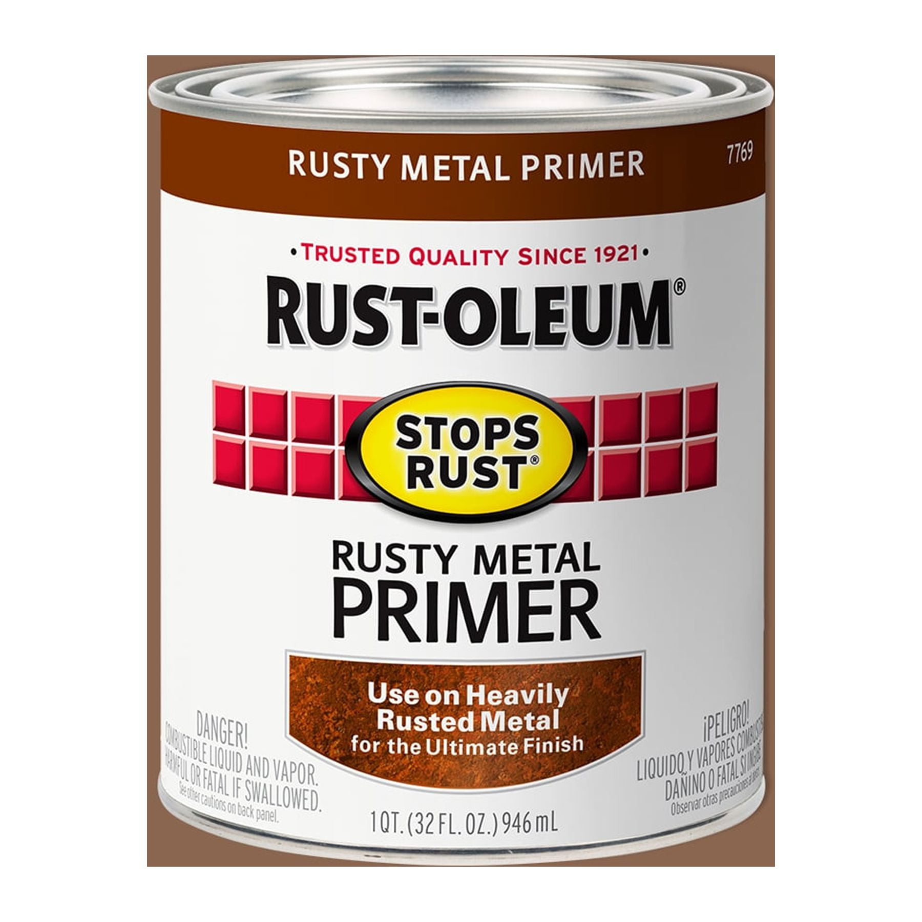 Rusty Metal Primer, RustOleum Stops Rust Primers7769502, Quart