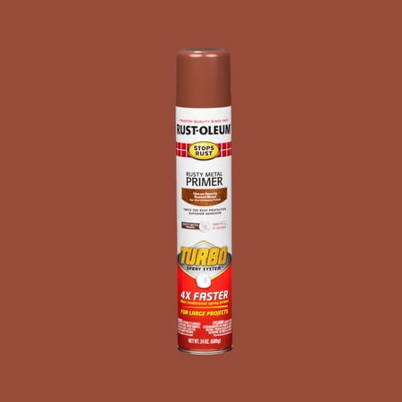 Rusty Metal Red, Rust-Oleum Stops Rust Primer Turbo Spray Paint-353346, 24 oz